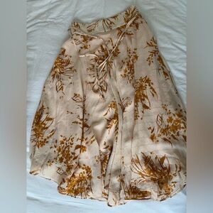 Joie Cream and Brown A-Line Skirt